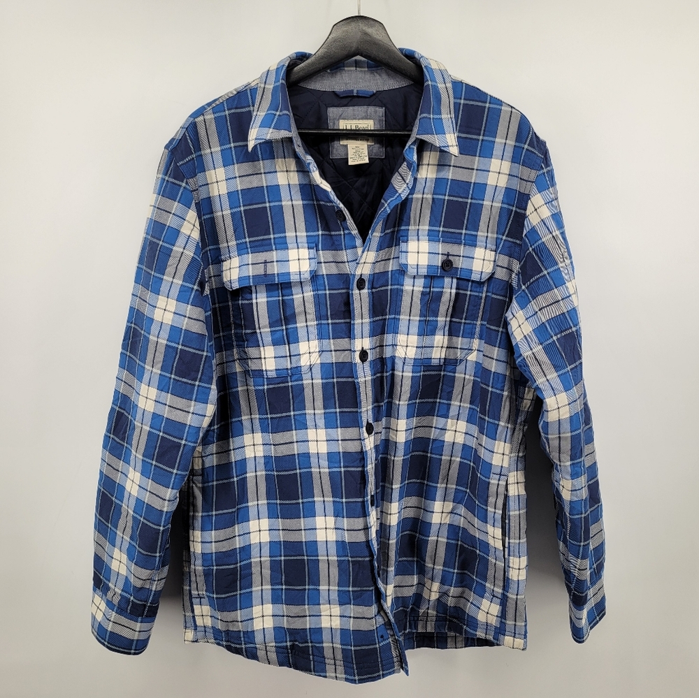 L.L. Bean  PrimaLoft Lined Chamois Shirt Jac, Traditional Untucked Fit, Medium